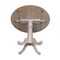 International Concepts Round 42 in Round Dual Drop Leaf Pedestal Table, 35.5 inH, Washed Gray Taupe, 42 W, 42 L, 35.5 in H K09-42DPT-6B - alternate 8